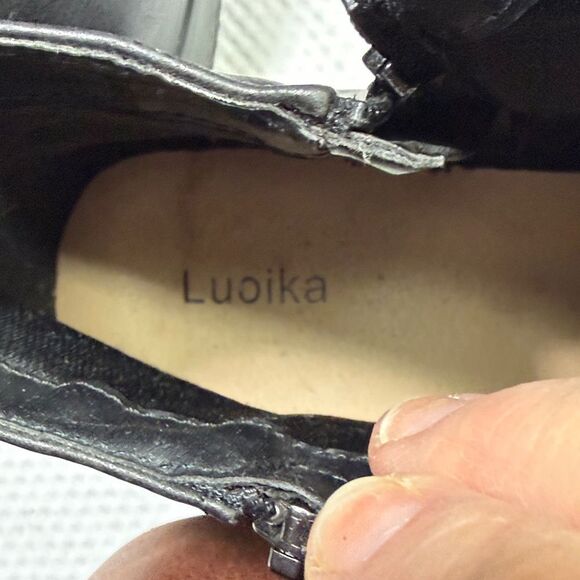 Women's Luoika Black and Brown Ankle Boots Bundle of 2 Pairs Sold Size 12 - Picture 7 of 10